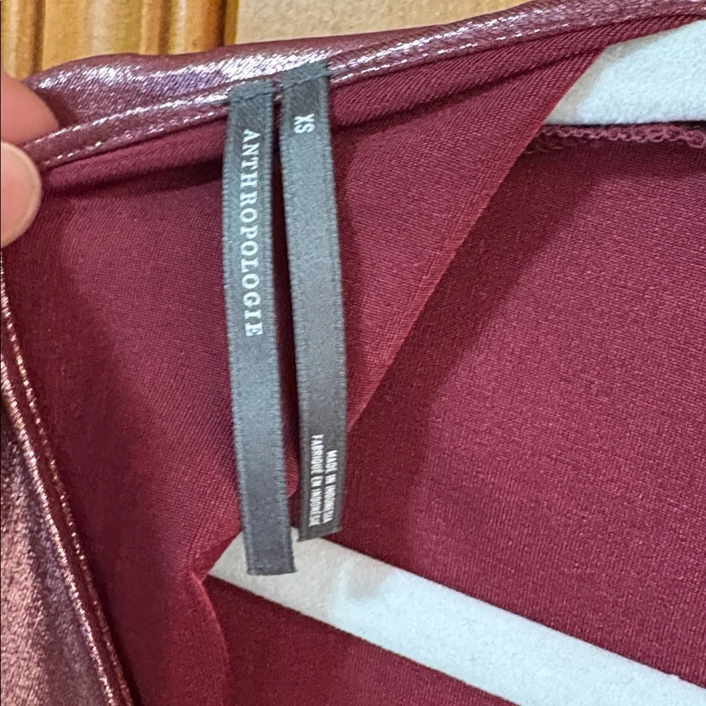 By Anthropologie Cowl-Neck Liquid Shine Top - Size XS - Picture 7 of 12